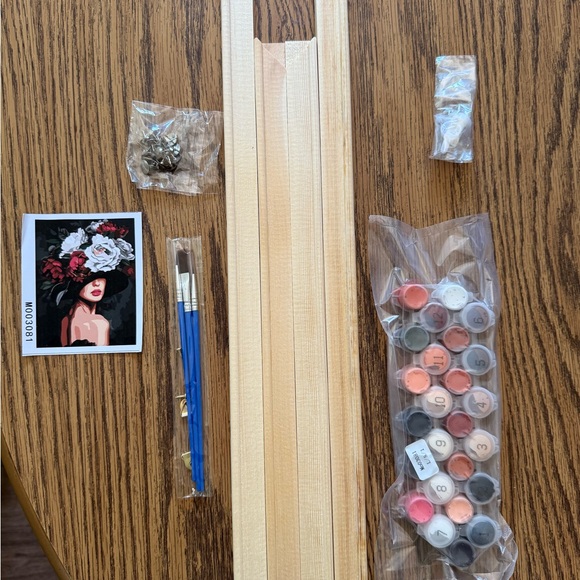 Paint By Number Floral Hat Lady Canvas Art with Frame - 16”x20” - Picture 6 of 10